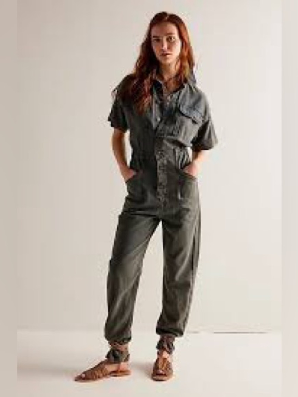 We the Free Marci Black Denim Jumpsuit size small EUC